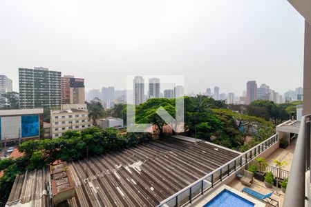 Sala - Vista de apartamento à venda com 1 quarto, 34m² em Santo Amaro, São Paulo