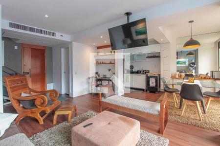 Sala de apartamento para alugar com 1 quarto, 107m² em Barra da Tijuca, Rio de Janeiro