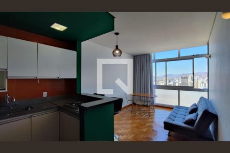 Sala de apartamento para alugar com 1 quarto, 58m² em Santo Agostinho, Belo Horizonte