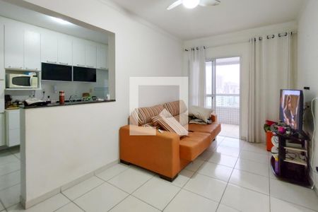 Sala de apartamento para alugar com 1 quarto, 55m² em Guilhermina, Praia Grande