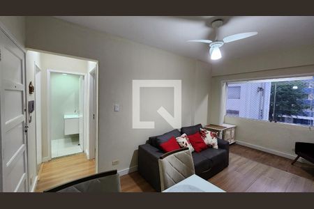 Sala de apartamento para alugar com 1 quarto, 60m² em Ponta da Praia, Santos