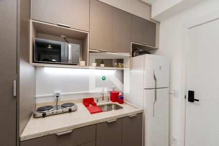 Cozinha de kitnet/studio à venda com 1 quarto, 25m² em Jardim das Acacias, São Paulo