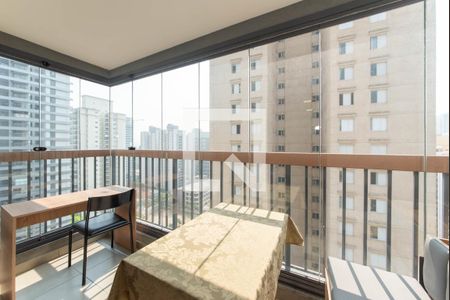 Varanda de kitnet/studio para alugar com 1 quarto, 25m² em Brooklin Paulista, São Paulo