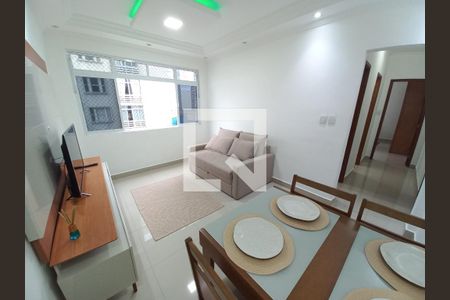 Sala de apartamento para alugar com 1 quarto, 55m² em Centro, São Vicente