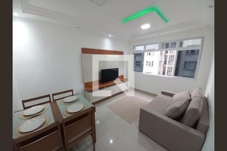 Sala de apartamento para alugar com 1 quarto, 55m² em Centro, São Vicente