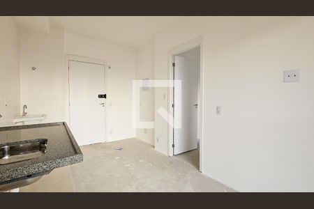 Sala / Cozinha de apartamento à venda com 1 quarto, 28m² em Veleiros, São Paulo