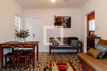 Sala de apartamento para alugar com 1 quarto, 65m² em Barra Funda, Guarujá