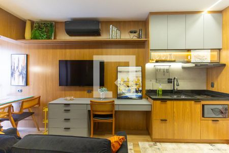 Studio Sala de kitnet/studio para alugar com 1 quarto, 33m² em Pompeia, São Paulo