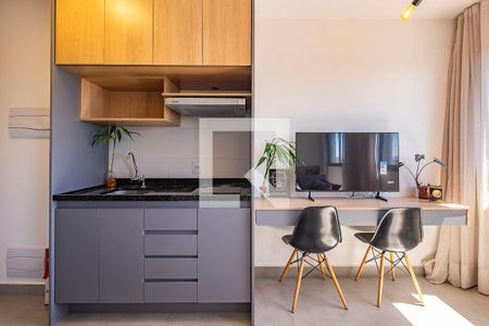 Sala/Cozinha de kitnet/studio para alugar com 1 quarto, 24m² em Pinheiros, São Paulo