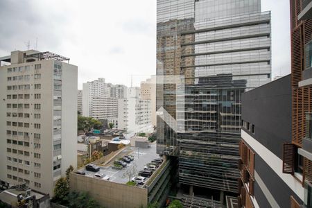 Vista da Varanda/Cozinha de kitnet/studio para alugar com 1 quarto, 23m² em Cerqueira César, São Paulo