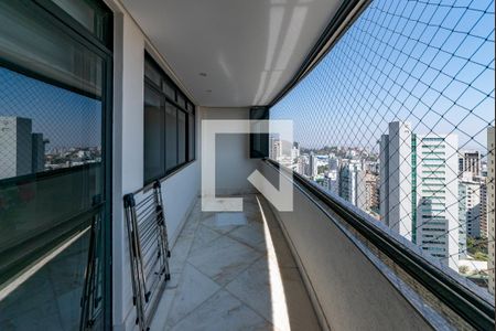 Varanda da Sala de apartamento à venda com 4 quartos, 218m² em Belvedere, Belo Horizonte