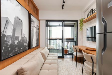 Sala de apartamento à venda com 1 quarto, 28m² em Brooklin Paulista, São Paulo