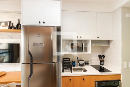 Cozinha de apartamento à venda com 1 quarto, 28m² em Brooklin Paulista, São Paulo