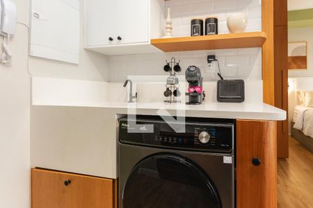 Cozinha de apartamento à venda com 1 quarto, 28m² em Brooklin Paulista, São Paulo