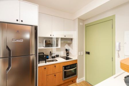 Cozinha de apartamento à venda com 1 quarto, 28m² em Brooklin Paulista, São Paulo