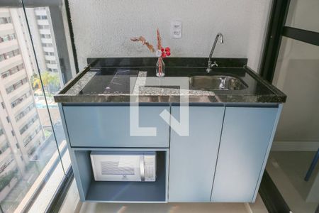 Sacada e Cozinha de kitnet/studio à venda com 1 quarto, 25m² em Perdizes, São Paulo