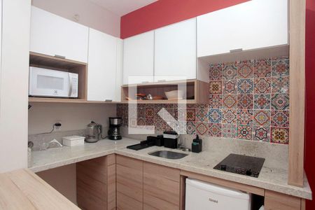 Studio - Cozinha de kitnet/studio para alugar com 1 quarto, 29m² em Centro Histórico, Porto Alegre