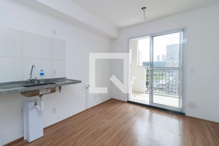 Sala - Cozinha de apartamento para alugar com 2 quartos, 36m² em Jardim Caravelas, São Paulo