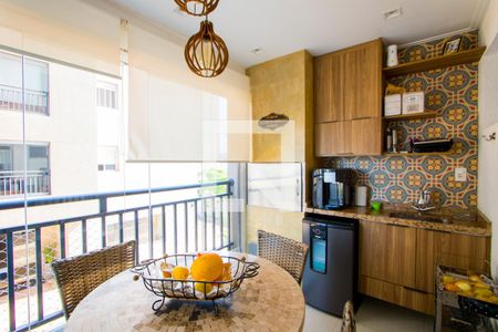 Varanda gourmet de apartamento à venda com 3 quartos, 97m² em Vila Scarpelli, Santo André