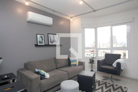 Studio - Sala de Estar de kitnet/studio à venda com 1 quarto, 54m² em Centro Histórico, Porto Alegre