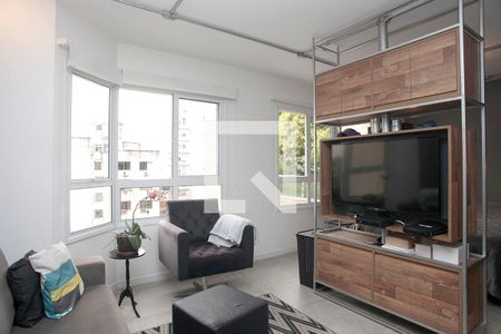 Studio - Sala de Estar de kitnet/studio à venda com 1 quarto, 54m² em Centro Histórico, Porto Alegre