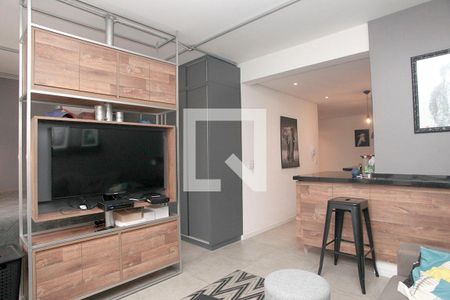 Studio - Sala de Estar de kitnet/studio à venda com 1 quarto, 54m² em Centro Histórico, Porto Alegre