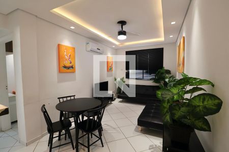 Sala de apartamento para alugar com 1 quarto, 50m² em Jardim Belmar, Guarujá