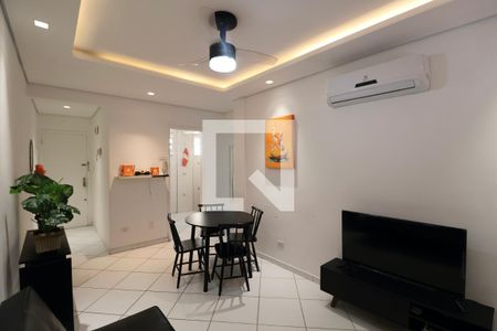 Sala de apartamento para alugar com 1 quarto, 50m² em Jardim Belmar, Guarujá