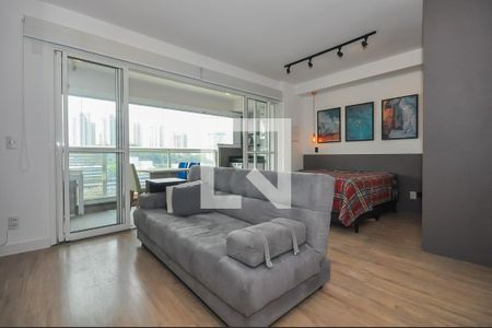 Sala de apartamento para alugar com 1 quarto, 40m² em Panamby, São Paulo