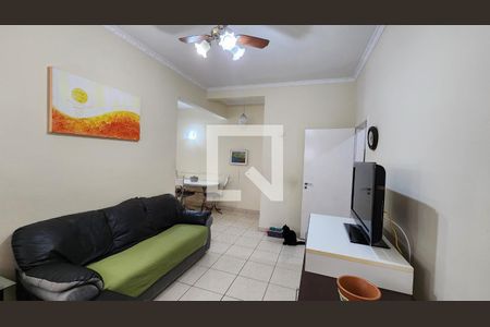 Detalhe Sala de apartamento para alugar com 2 quartos, 80m² em Gonzaga, Santos