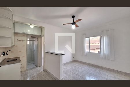 Sala /cozinha  de kitnet/studio para alugar com 1 quarto, 29m² em Canto do Forte, Praia Grande