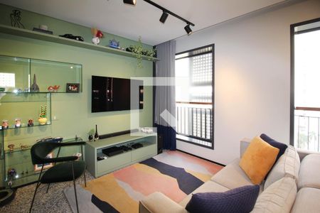 Sala de apartamento à venda com 1 quarto, 48m² em Indianópolis, São Paulo