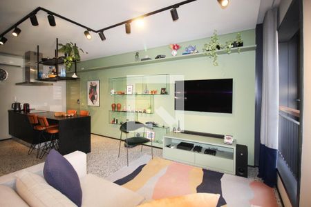 Sala de apartamento à venda com 1 quarto, 48m² em Indianópolis, São Paulo