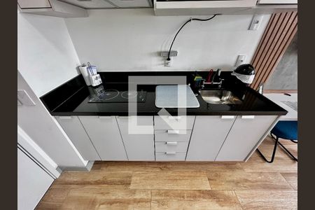 Cozinha de apartamento à venda com 1 quarto, 28m² em Brooklin Paulista, São Paulo