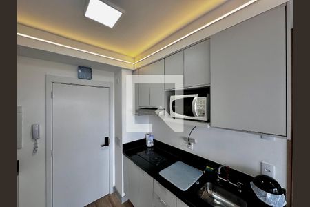 Cozinha de apartamento à venda com 1 quarto, 28m² em Brooklin Paulista, São Paulo