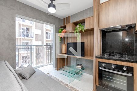 Sala/ Cozinha de apartamento para alugar com 1 quarto, 29m² em Jardim Caravelas, São Paulo