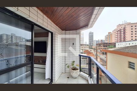 Varanda da Sala de apartamento para alugar com 3 quartos, 119m² em Guilhermina, Praia Grande