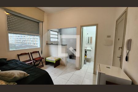 Sala de apartamento para alugar com 1 quarto, 26m² em Boqueirão, Santos