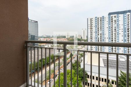 Varanda Sala/ Cozinha de apartamento para alugar com 1 quarto, 27m² em Jardim Caravelas, São Paulo