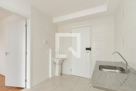 Sala/ Cozinha de apartamento para alugar com 1 quarto, 27m² em Jardim Caravelas, São Paulo