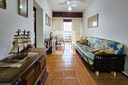 Sala de apartamento para alugar com 1 quarto, 60m² em Jardim Tres Marias, Guarujá