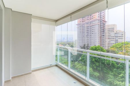 Varanda da Sala de apartamento à venda com 1 quarto, 47m² em Jardim Santo Amaro, São Paulo