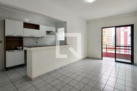 Sala de apartamento para alugar com 1 quarto, 53m² em Canto do Forte, Praia Grande