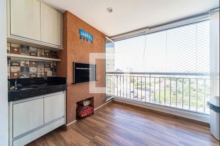 Varanda Gourmet de apartamento à venda com 3 quartos, 93m² em Vila Valparaíso, Santo André