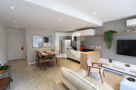 Sala/Cozinha de apartamento para alugar com 1 quarto, 70m² em Vila Nova Conceição, São Paulo