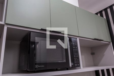 Cozinha de kitnet/studio para alugar com 1 quarto, 24m² em Indianópolis, São Paulo