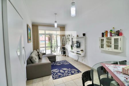 Sala de apartamento para alugar com 1 quarto, 68m² em Jardim Tres Marias, Guarujá