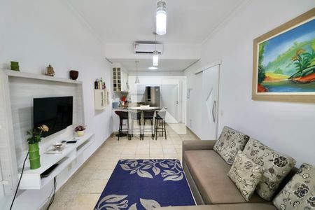 Sala de apartamento para alugar com 1 quarto, 68m² em Jardim Tres Marias, Guarujá