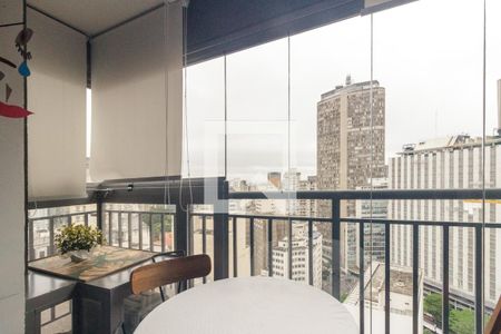 Varanda do Studio de kitnet/studio para alugar com 1 quarto, 21m² em República, São Paulo