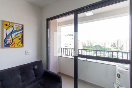 Varanda da Sala de apartamento à venda com 1 quarto, 27m² em Água Branca, São Paulo